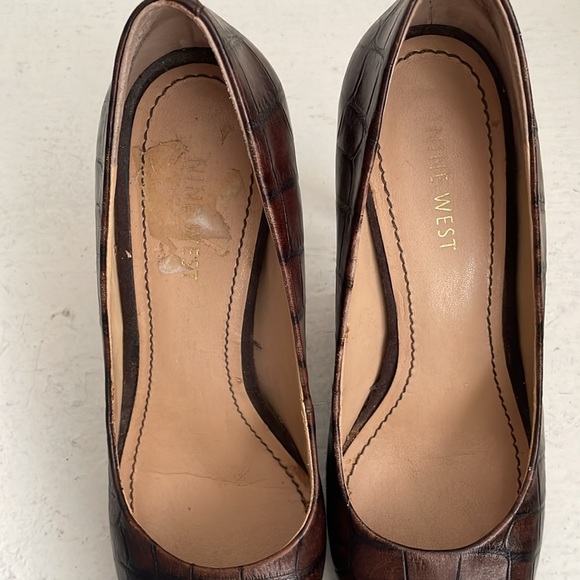 Nine West brown leather heels, size 7 - Picture 6 of 9